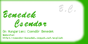 benedek csendor business card